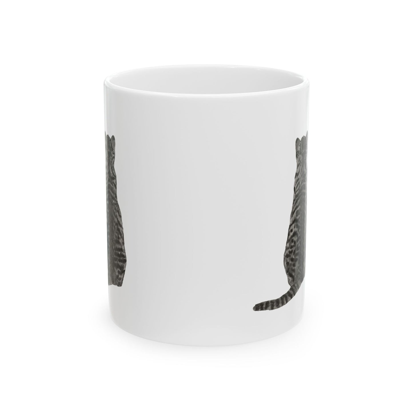Tabby Cat Ceramic Mug — Cute Standing Cat Coffee Cup 11oz   Item #520