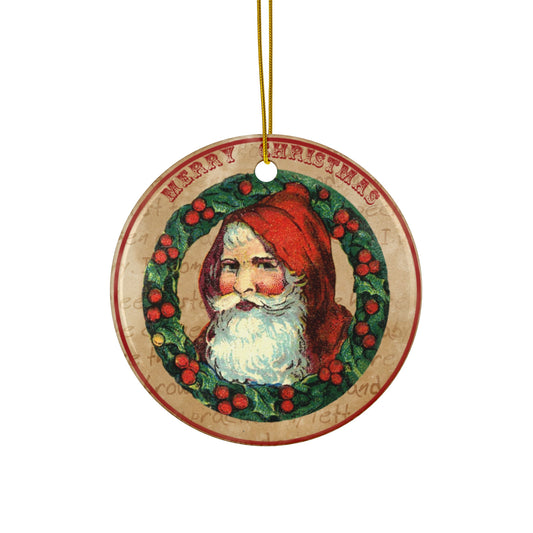 Santa Ceramic Disc Ornament            Item #7079096