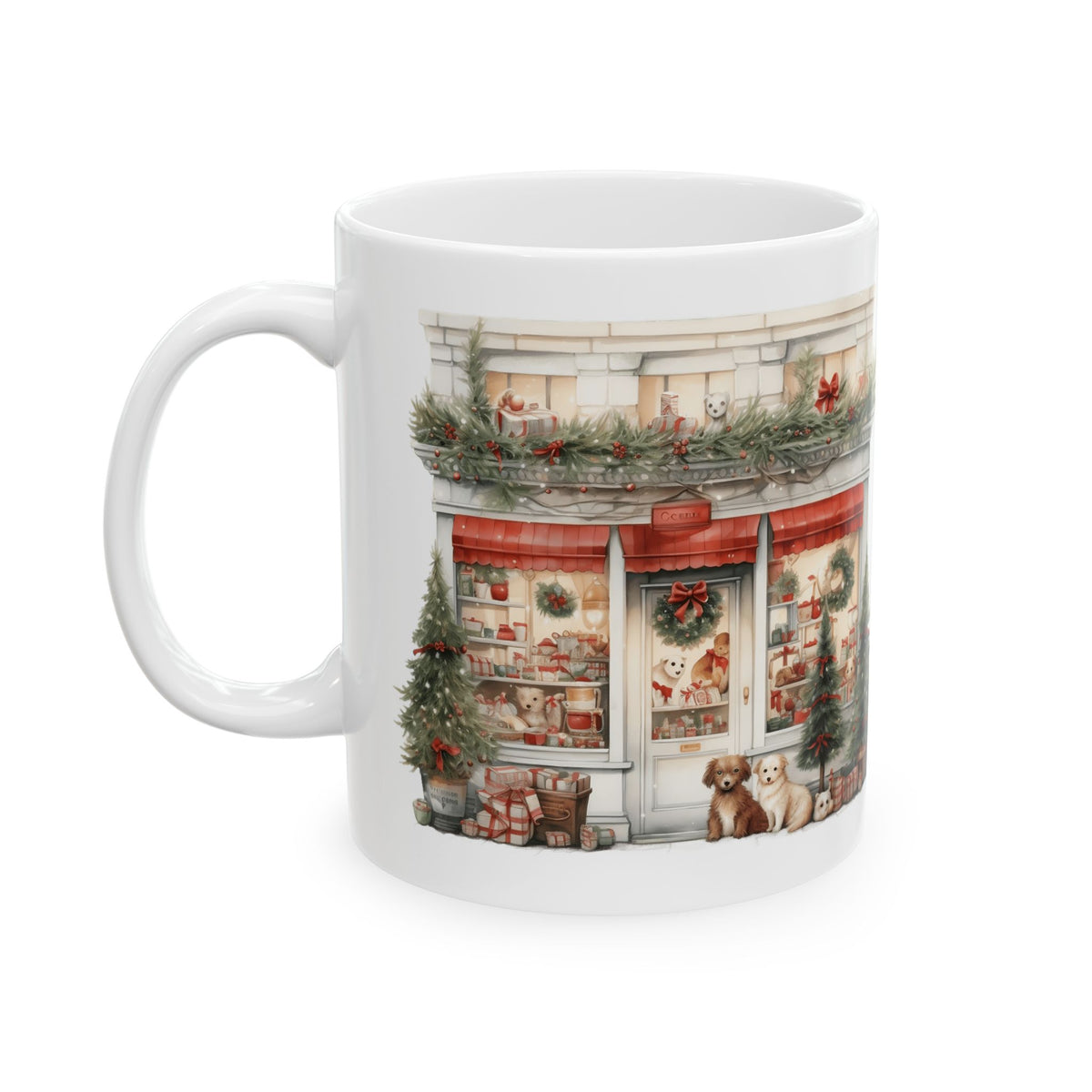 Christmas Village With Dogs Ceramic Mug – Festive Holiday Coffee Cup 11oz  Item #631298