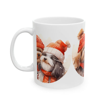 Winter Puppies Ceramic Mug – Cute Dogs in Knit Hats 11oz  Item #166669
