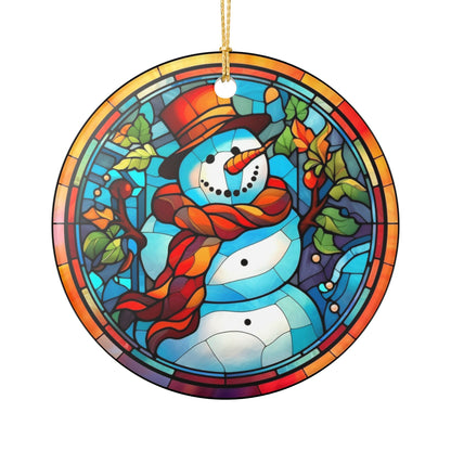 Stained Glass Snowman Christmas Ornament    Item #257638
