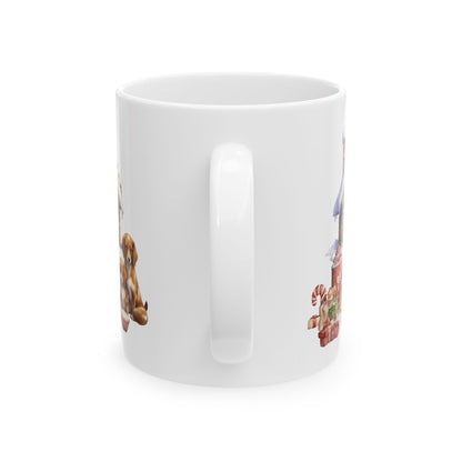 Festive Christmas Puppies and Holiday Gifts Ceramic Mug 11oz  Item #716028