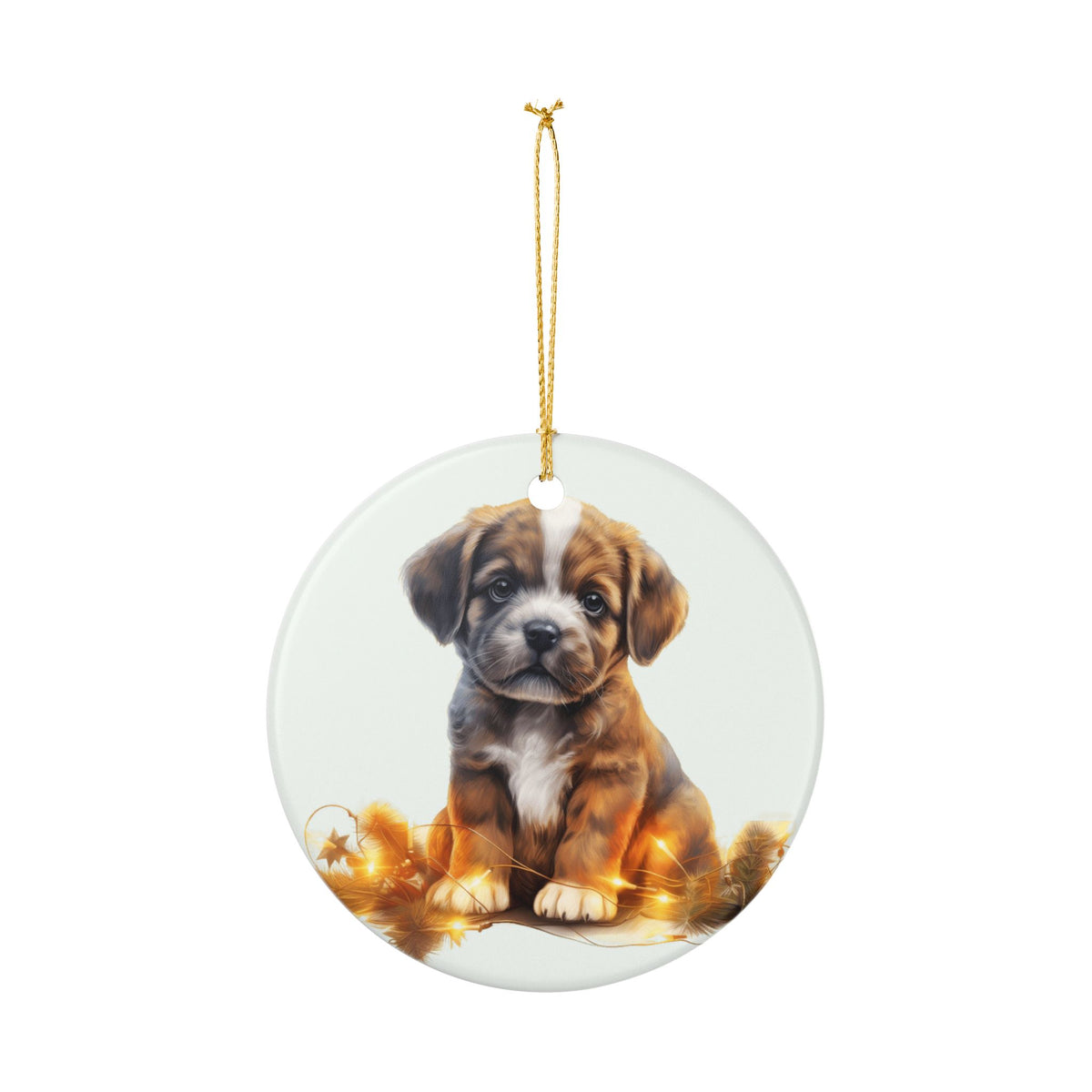 Ceramic Christmas Ornament – Adorable Puppy Dog Holiday Tree Decoration    Item #827461