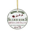 Old Fashioned Sleigh Rides Ceramic Disc Ornament      Item #5812778