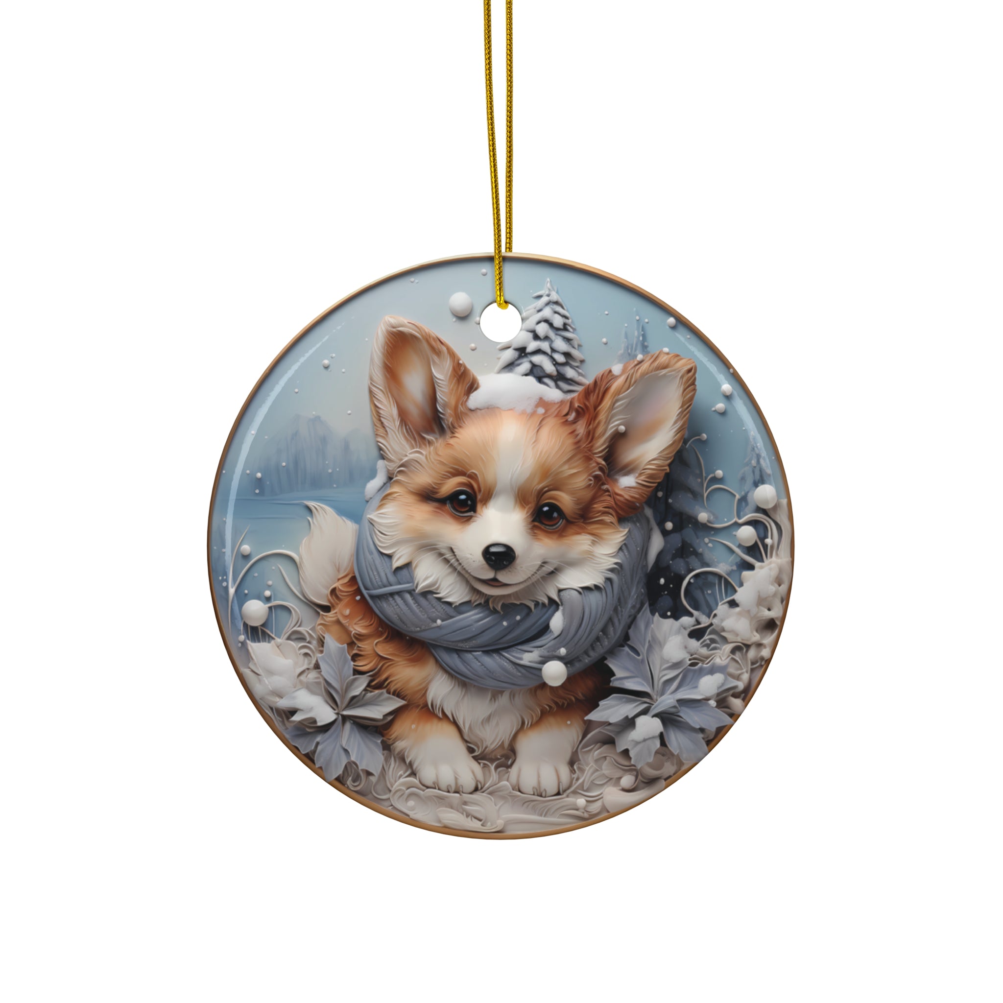 Dog Ceramic Disc Ornament             Item #2120142