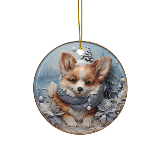 Dog Ceramic Disc Ornament             Item #2120142