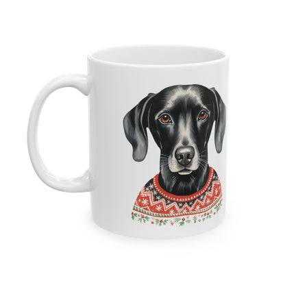 Black Labrador Christmas Mug — Festive Dog Lover Ceramic Coffee Cup 11oz   Item #281792