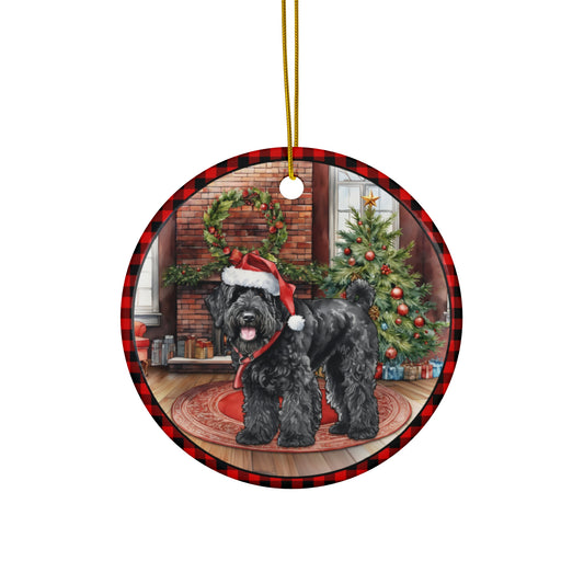 Black Russian Terrier Christmas Dog Ceramic Disc Ornament         Item #541077