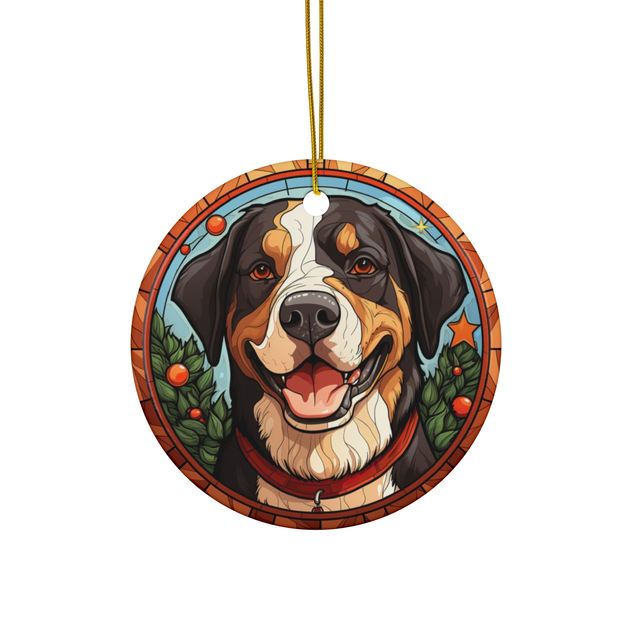 Greater Swiss Mountain Dog Ceramic Disc Ornament                     Item #9482012