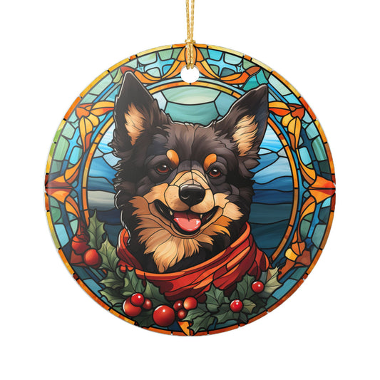 Schipperke Dog Christmas Ceramic Ornament Item #49264