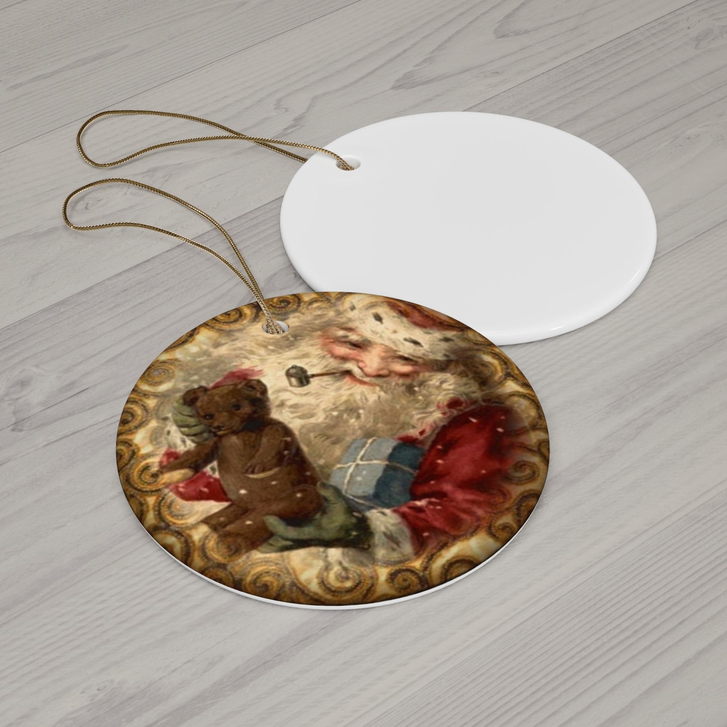 Santa Ceramic Disc Ornament    Item #4733651