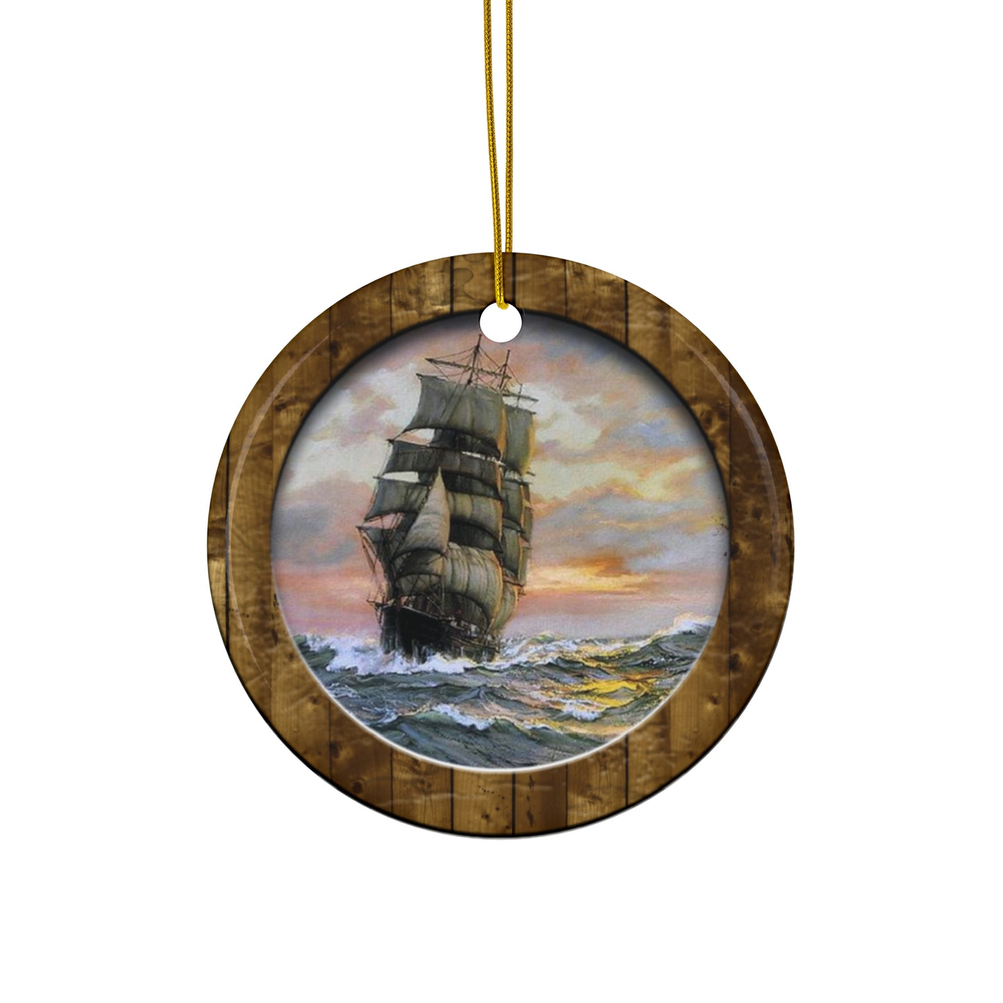 Sailing Ship Ceramic Disc Ornament       Item #4397383