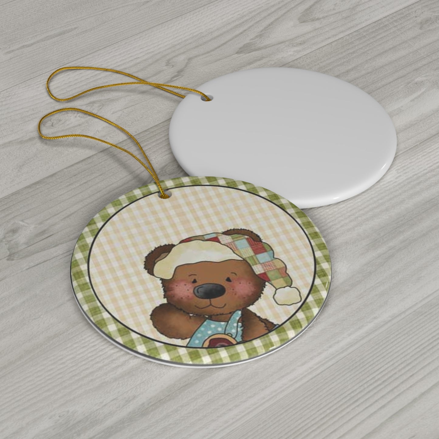 Bear Ceramic Disc Ornament        Item #973274