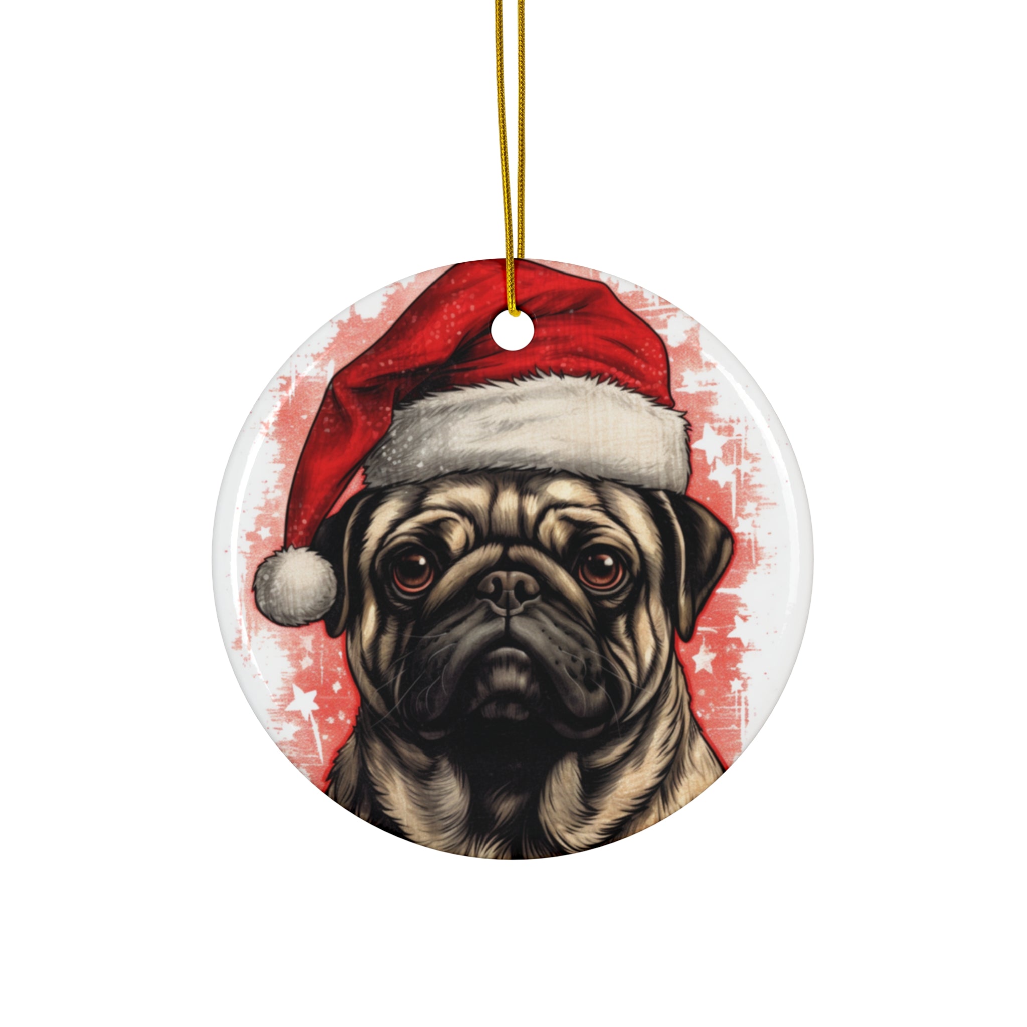 Ceramic Ornament - Christmas Pug Dog  Item #262465