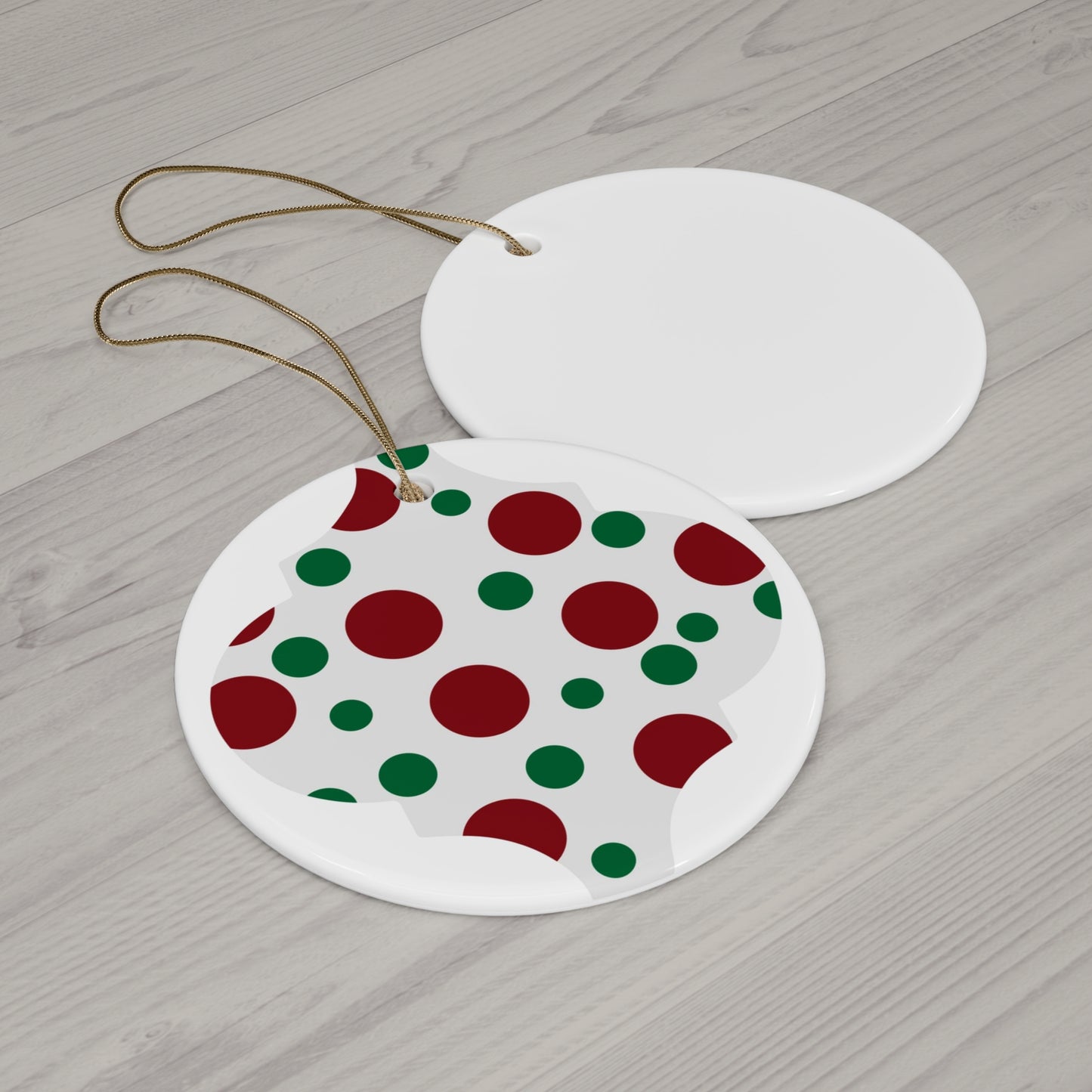 Polka Dot Ceramic Disc Ornament       Item #2502569