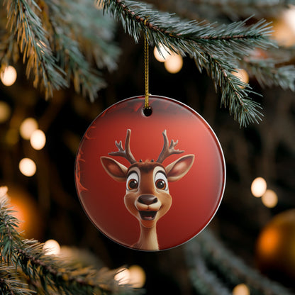Cheerful Reindeer Christmas Ornament   Item #523417