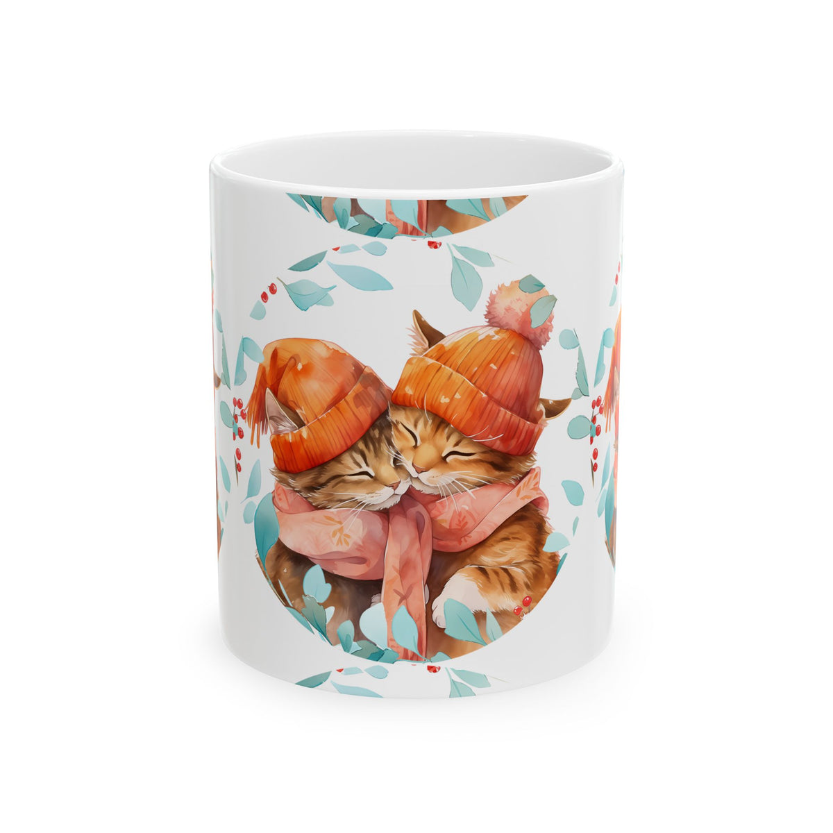 Cute Cat Winter Hat Ceramic Mug – Cozy Kittens 11oz   Item #365502