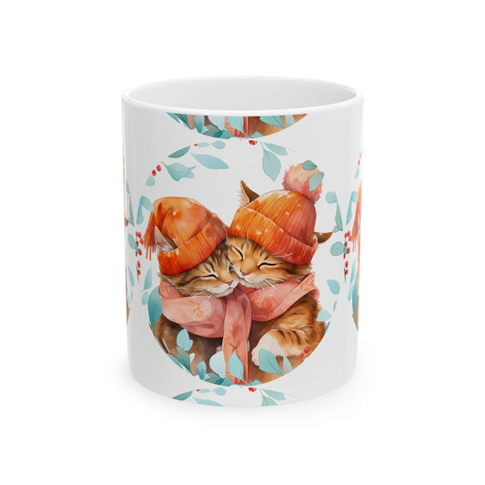 Cute Cat Winter Hat Ceramic Mug – Cozy Kittens 11oz   Item #365502