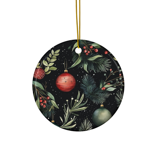 Ceramic Ornament - Christmas Scene      Item #43933