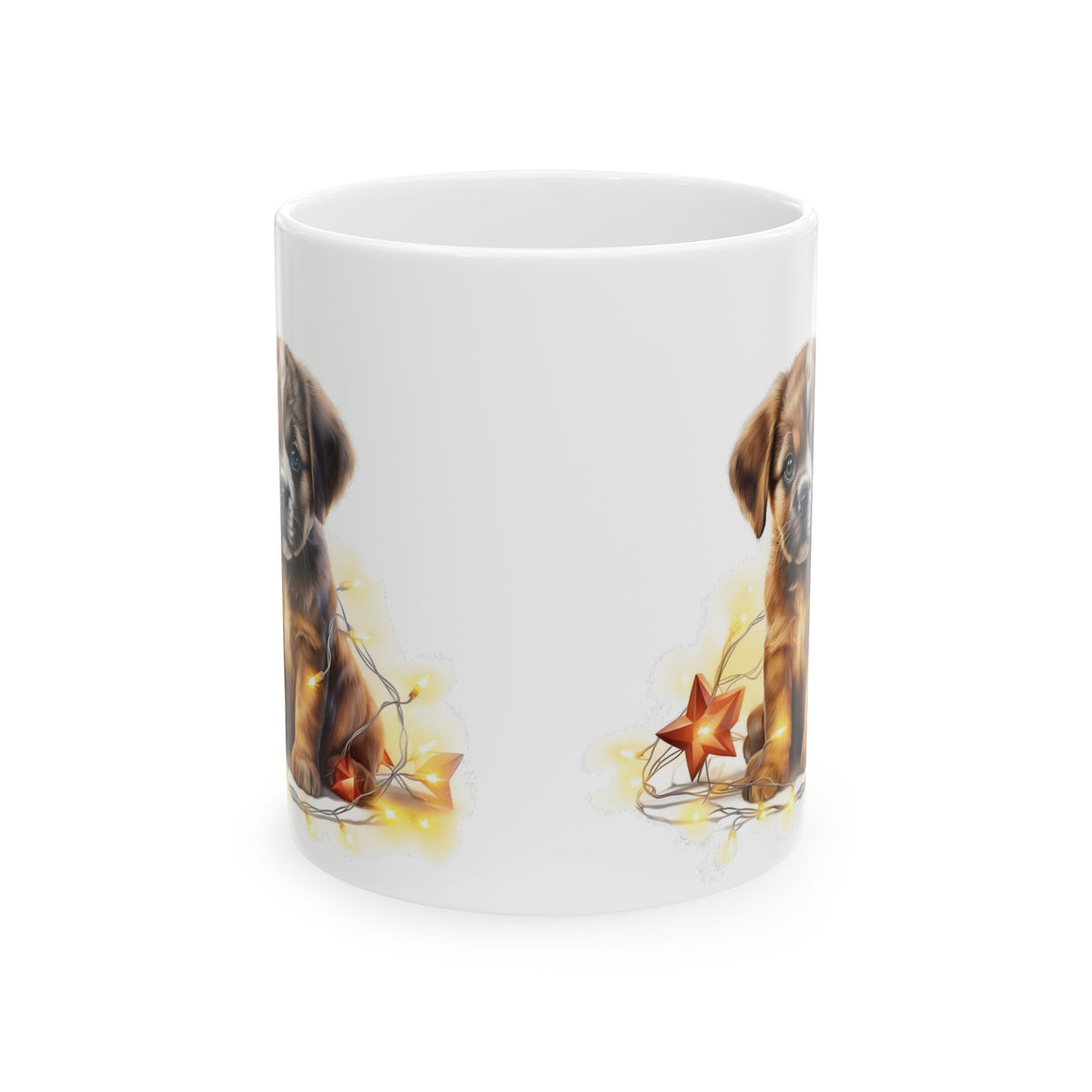 Festive Puppy In Lights Christmas Ceramic Mug 11oz  Item #520598