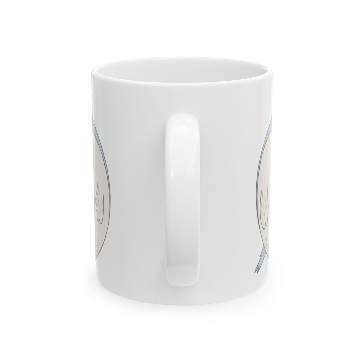 Cute Blue Owl Ceramic Mug — Whimsical Bird Coffee Cup 11oz  Item #282816