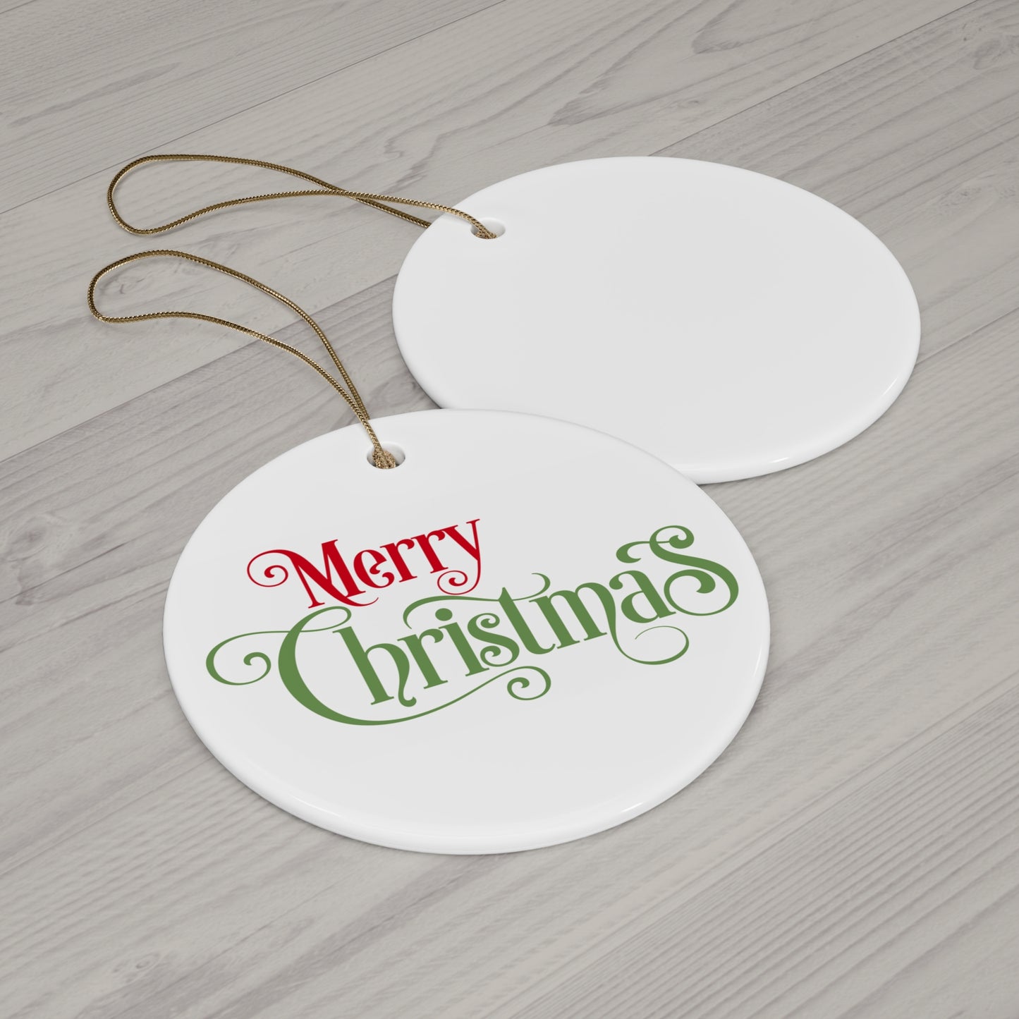 Merry Christmas Ceramic Disc Ornament       Item #1756715