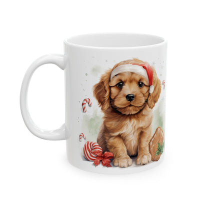 Christmas Puppy Candy Cane Ceramic Mug 11oz  Item #31337