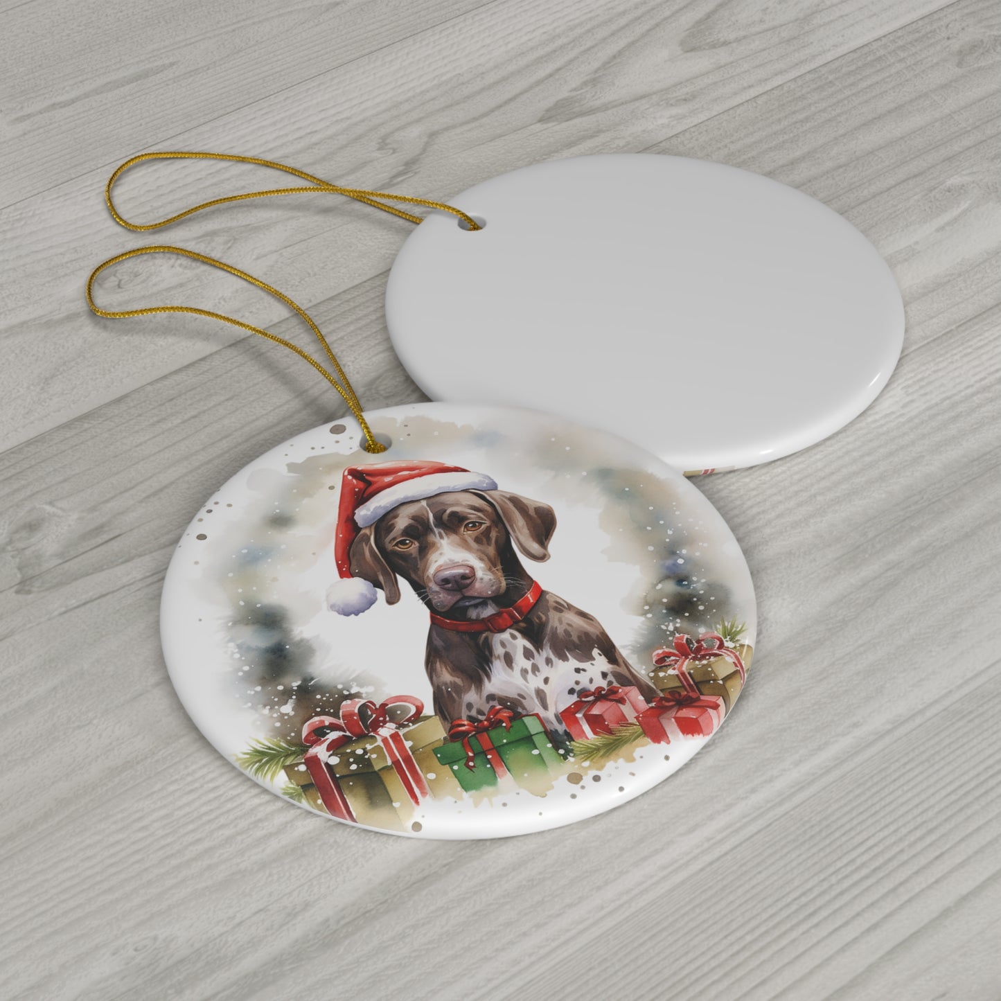 Ceramic Ornament - German Short Hair Pointer Christmas     Item #4251488