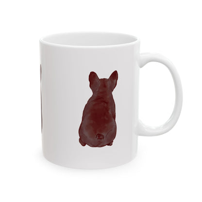 Dog Silhouette Mug – Back View Ceramic Coffee Cup 11oz    Item #7096