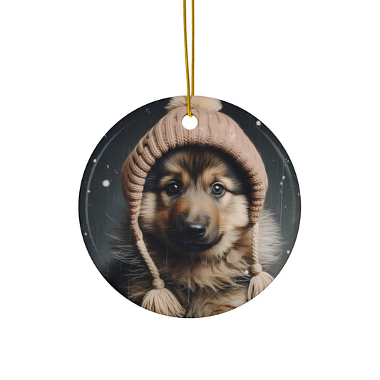 Dog Ceramic Disc Ornament              Item #202553