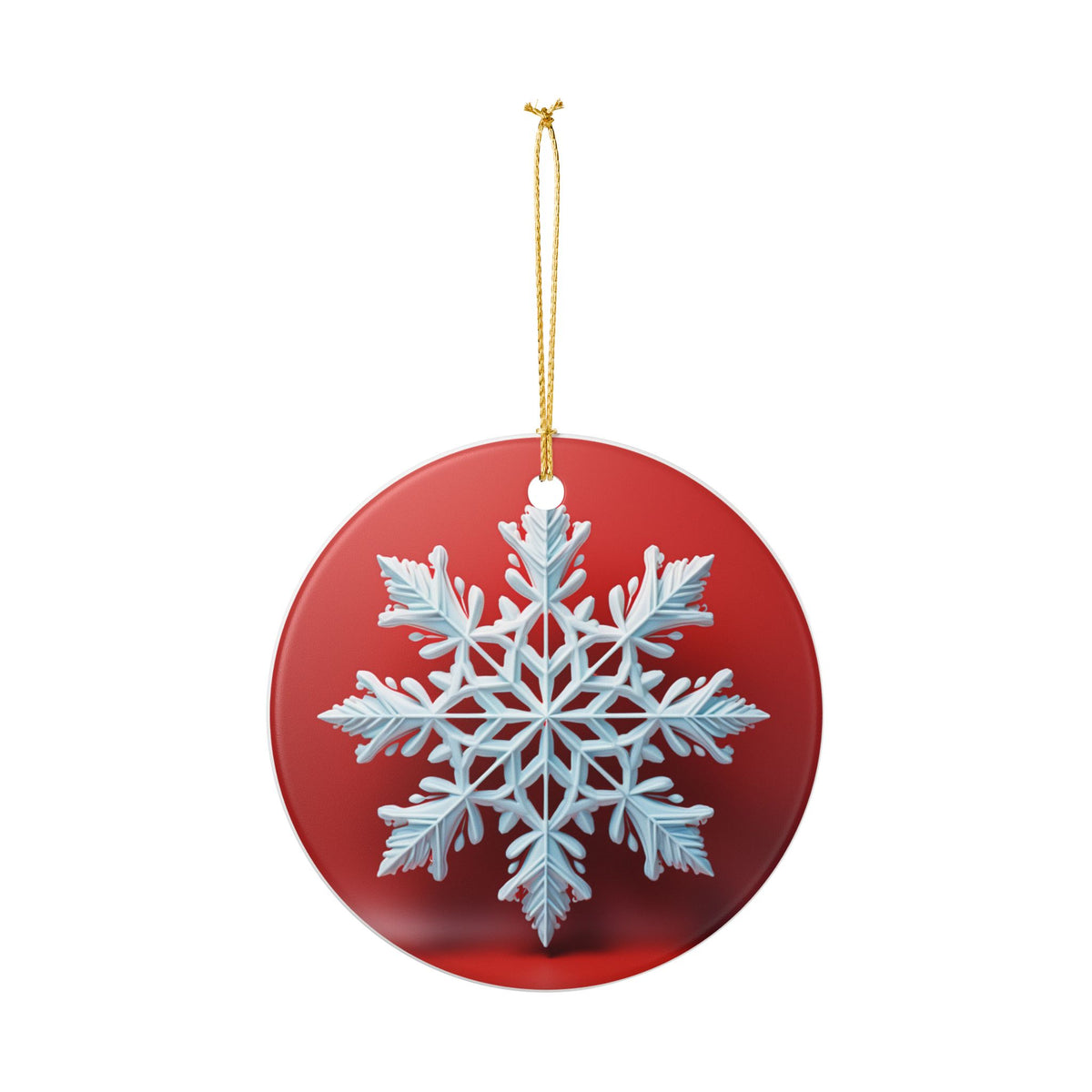 Red Snowflake Ceramic Christmas Ornament   Item #468233
