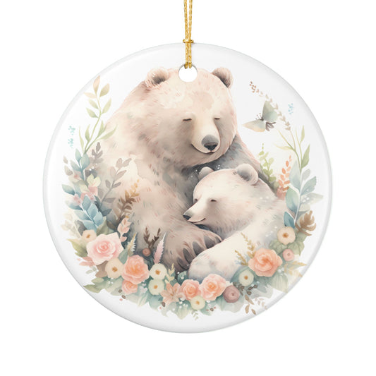 Mother and Baby Bear Ceramic Ornament   Item #54523