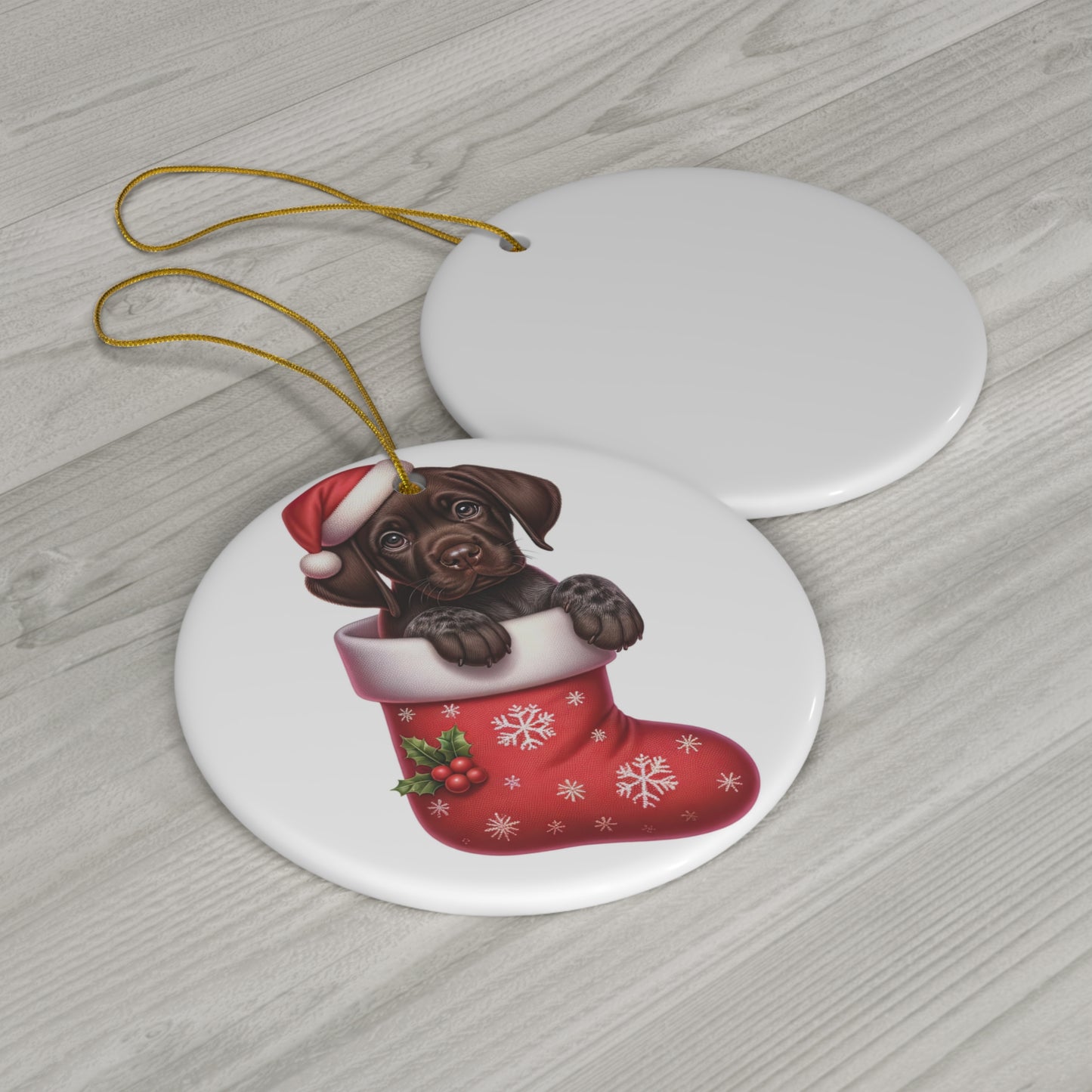 German Shorthaired Pointer Christmas Stocking Ceramic Disc Ornament           Item #7549138