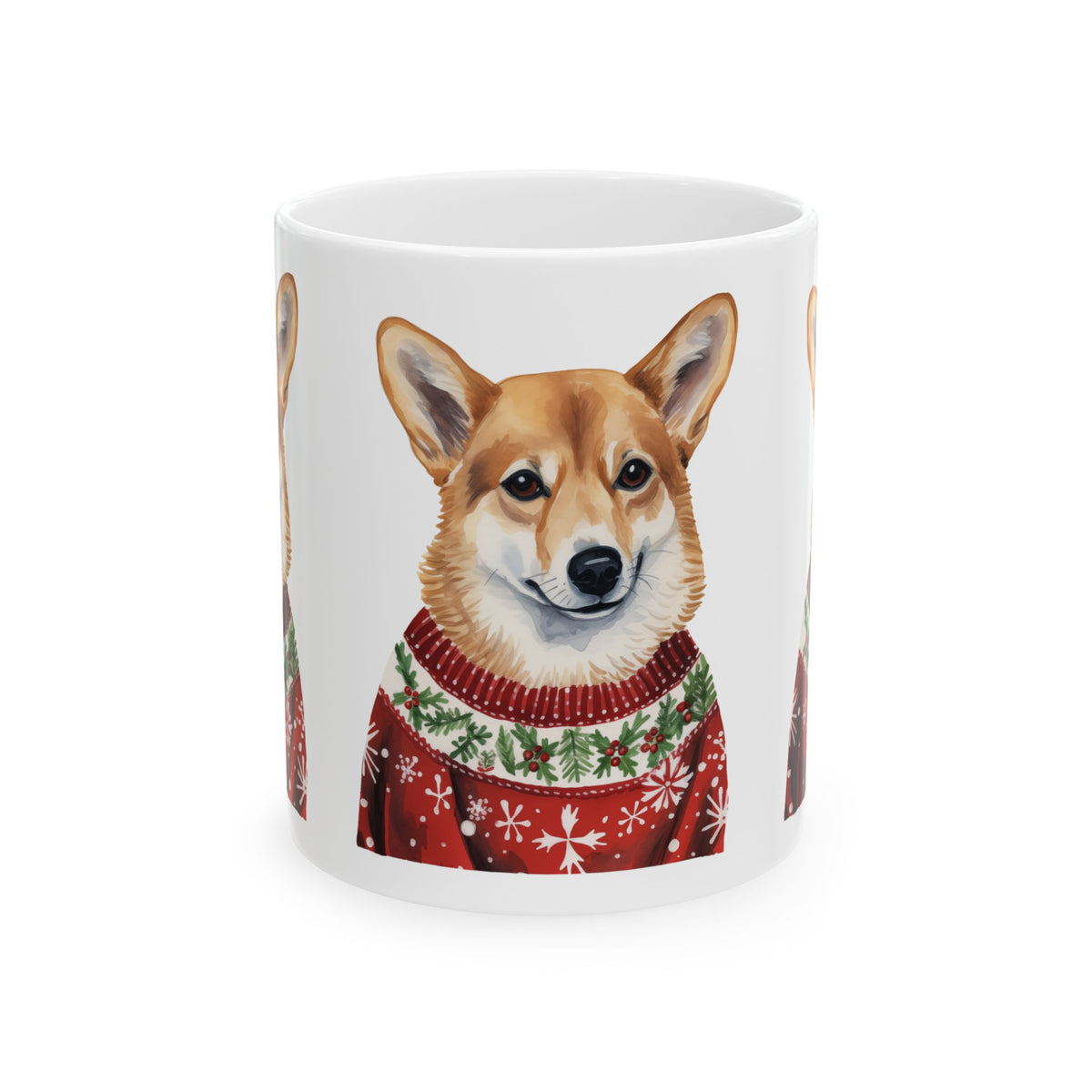 Corgi in Holiday Sweater Ceramic Mug 11oz   Item #323396