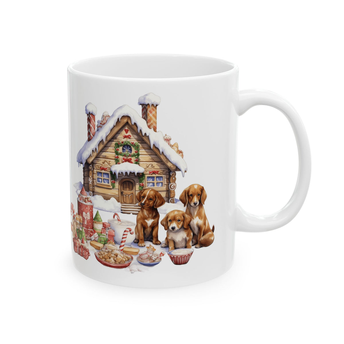Festive Christmas Puppies and Holiday Gifts Ceramic Mug 11oz  Item #716028