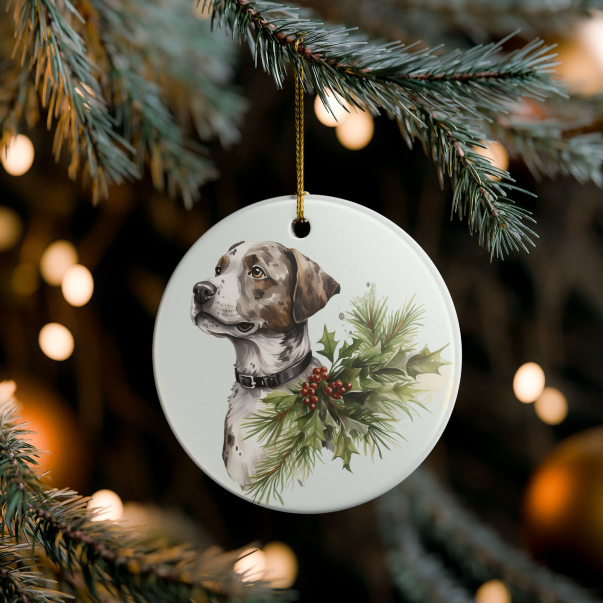 Christmas Boxer Dog Ceramic Ornament     Item #585621