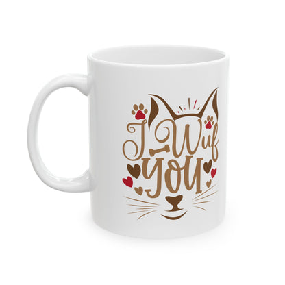 Mug — "I Woof You" Cute Dog Paw Love Ceramic Coffee Mug 11oz  Item #935039