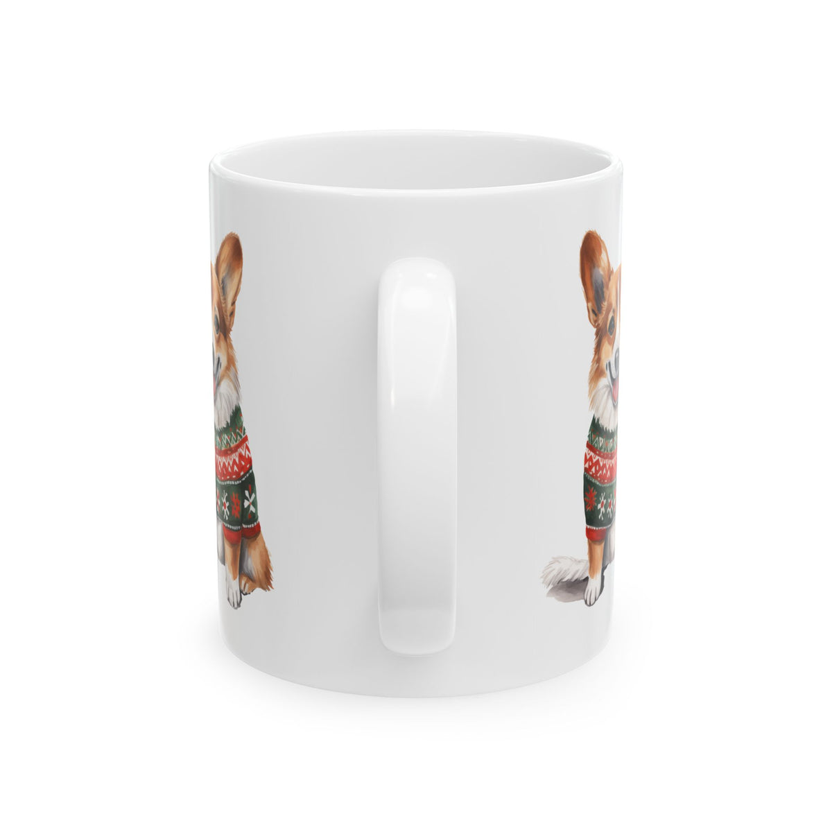 Corgi Holiday Mug – Cute Pembroke Corgi in Christmas Sweater 11oz    Item #221261