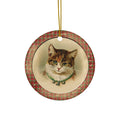 Christmas Kitten Ceramic Disc Ornament       Item #391969