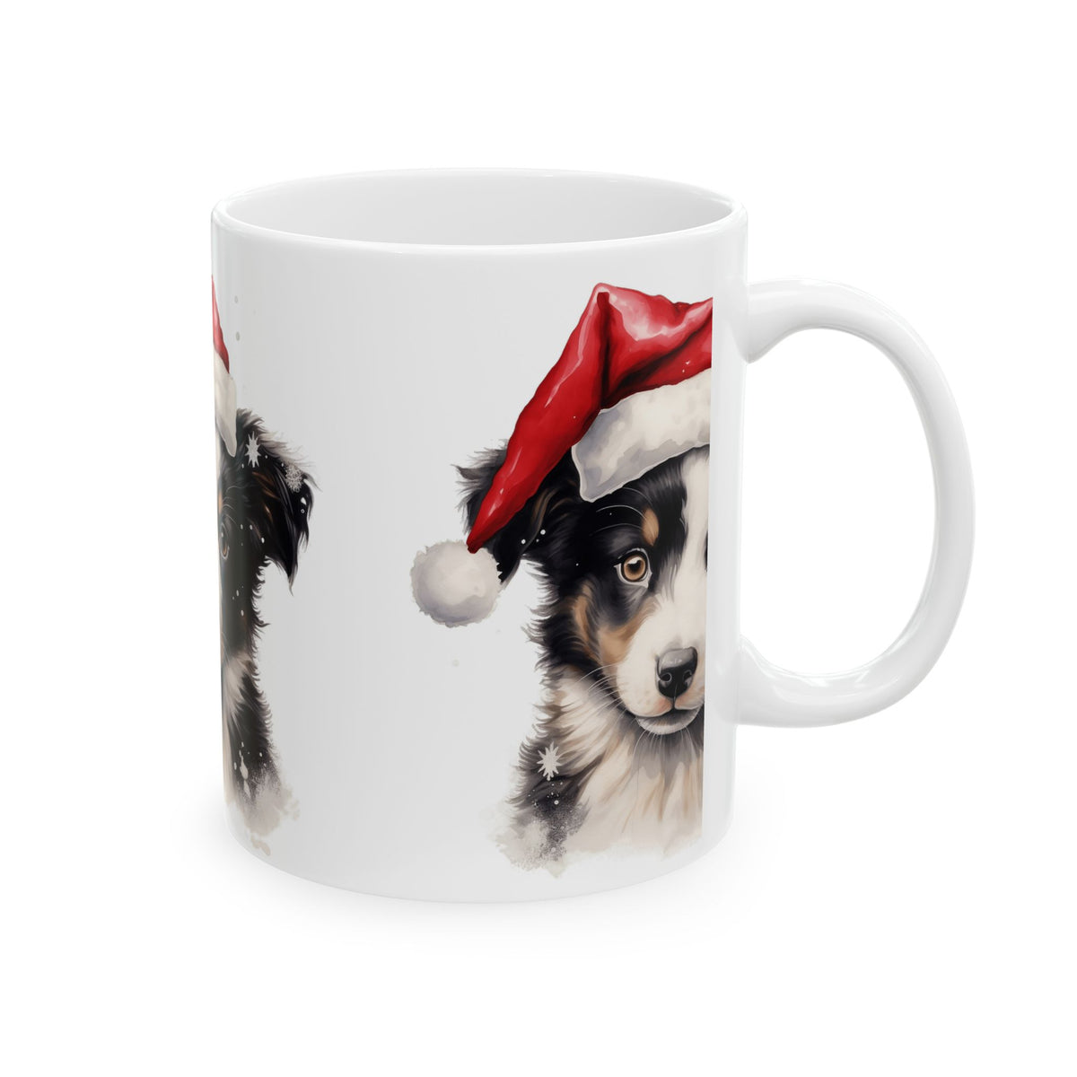 Christmas Puppy Mug — Cute Dog with Santa Hat Ceramic Coffee Cup 11oz  Item #417038
