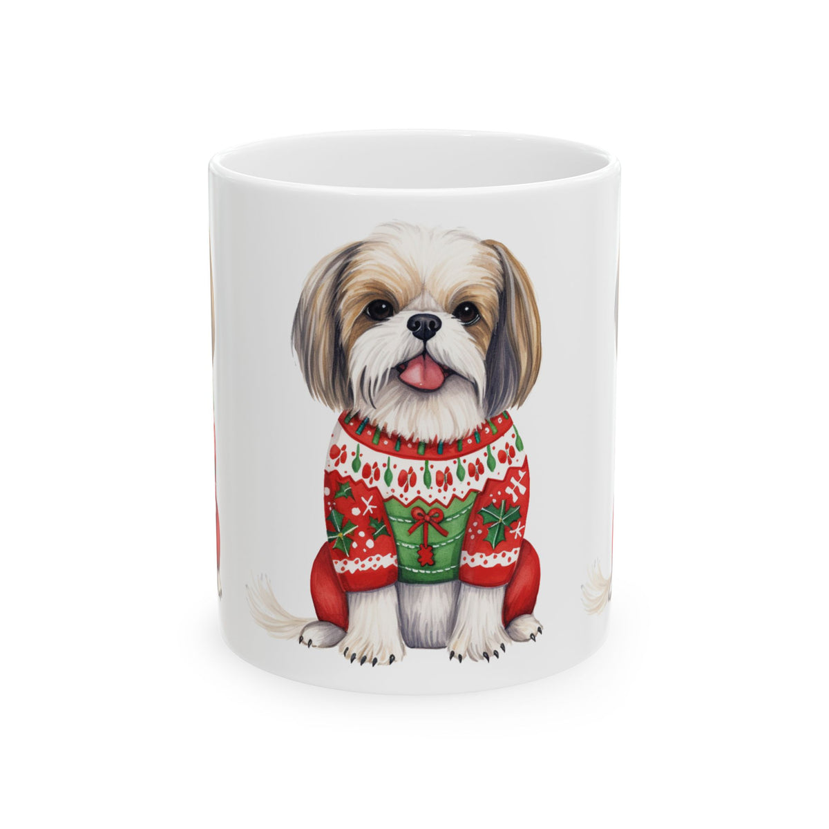 Shih Tzu Christmas Mug – Cute Dog in Holiday Sweater 11oz   Item #775462