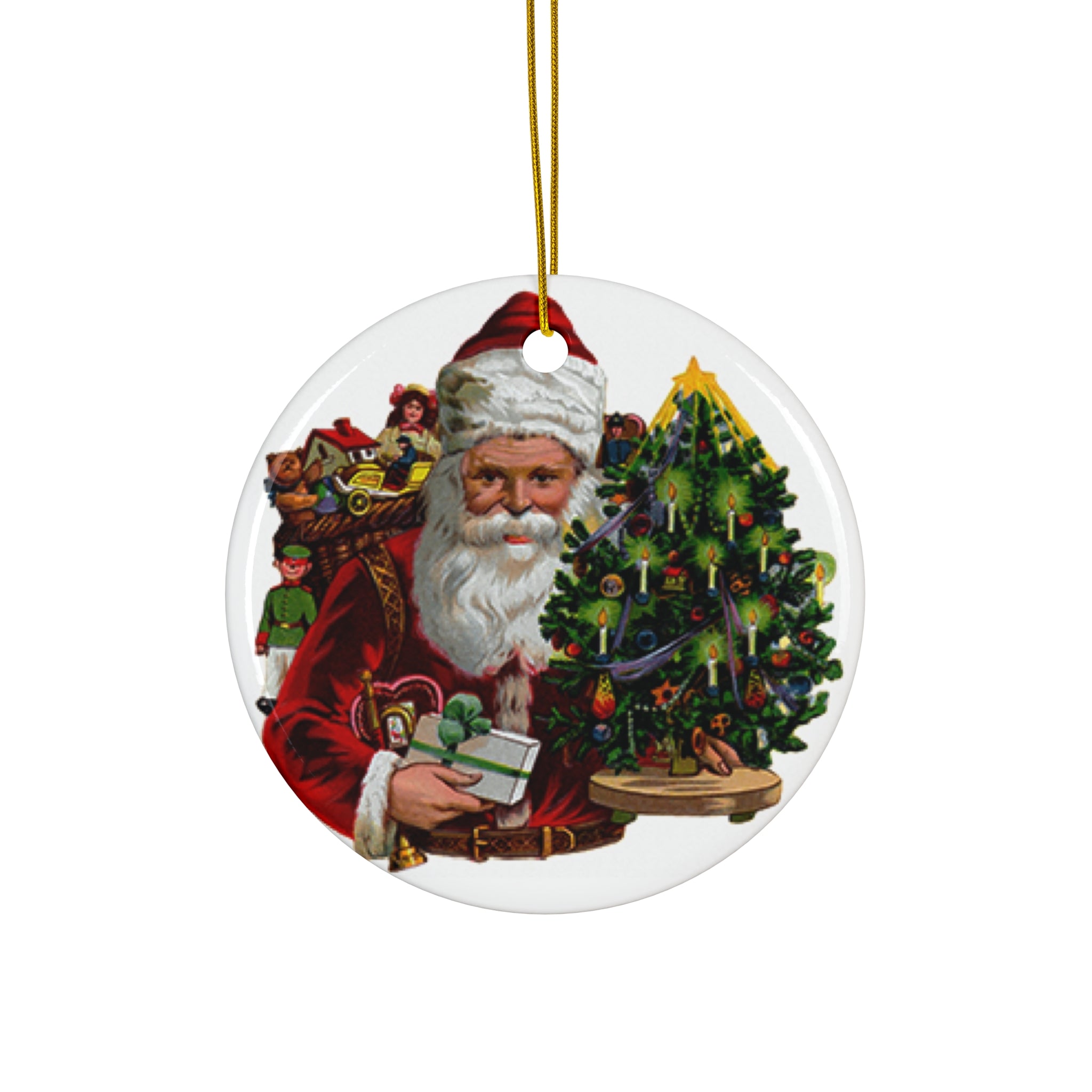 Santa Ceramic Disc Ornament        Item #2347853