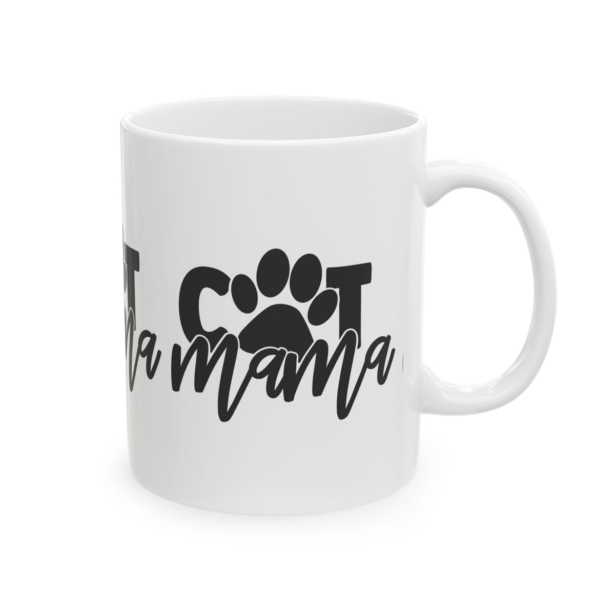 Cat Mama Ceramic Mug — Paw Print Coffee Cup 11oz   Item #530299