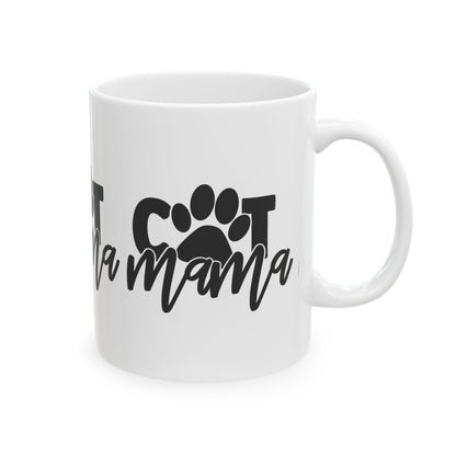 Cat Mama Ceramic Mug — Paw Print Coffee Cup 11oz   Item #530299