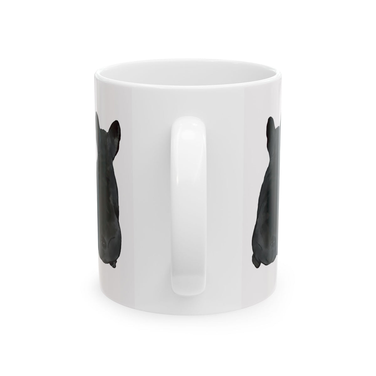 Dog Silhouette Mug – Back View Ceramic Coffee Cup 11oz    Item #499