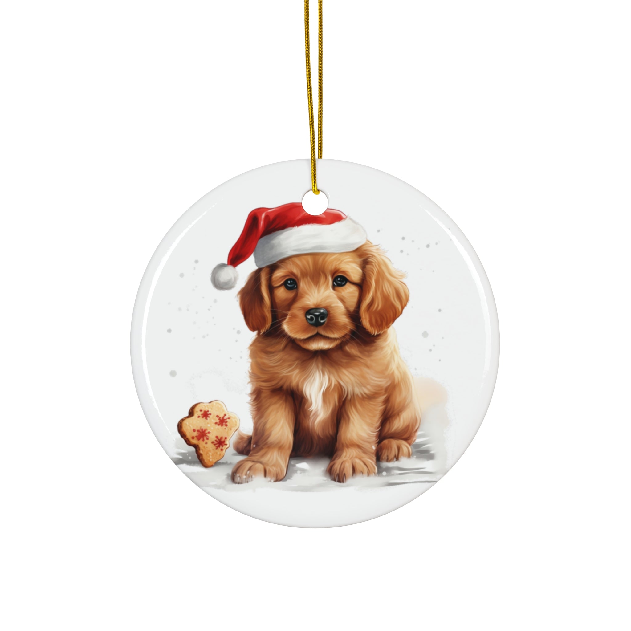 Christmas Dog Ceramic Disc Ornament               Item #6567854