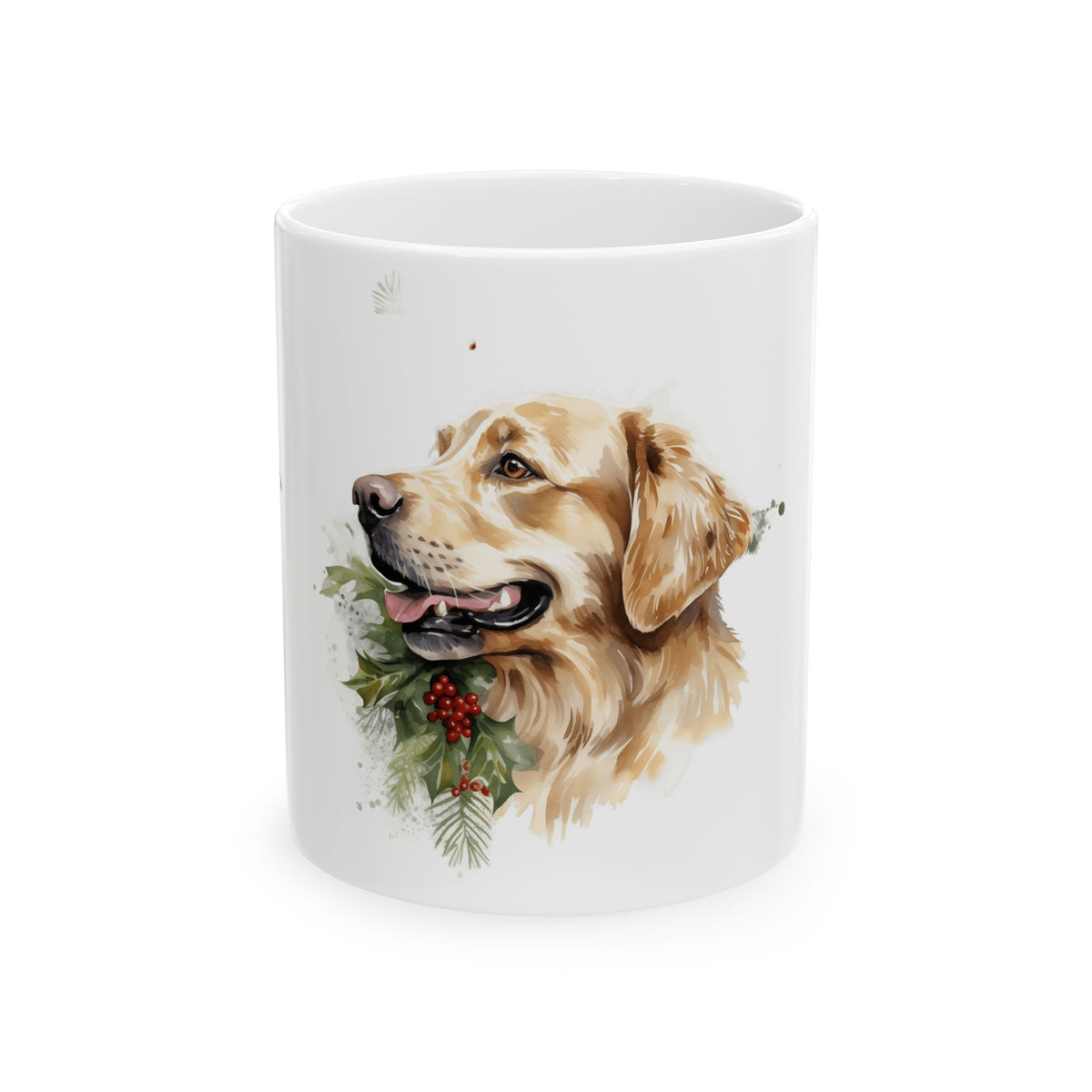 Golden Retriever Holiday Ceramic Mug — Festive Dog Lover Coffee Cup 11oz    Item #163297