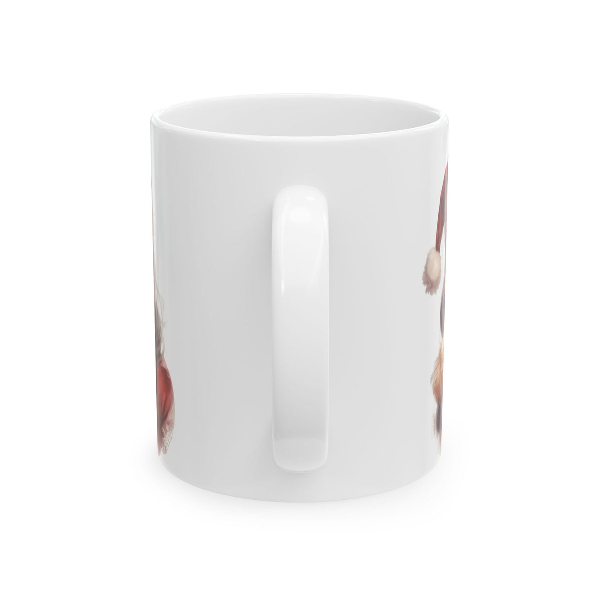 Festive Girl Holding A Puppy Christmas Ceramic Mug 11oz  Item #322182
