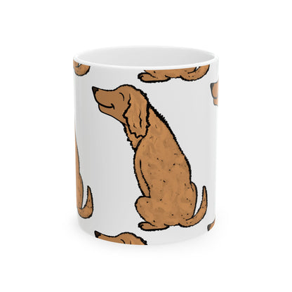 Golden Retriever Pattern Ceramic Mug — Cute Dog Lover Coffee Cup 11oz  Item #857206