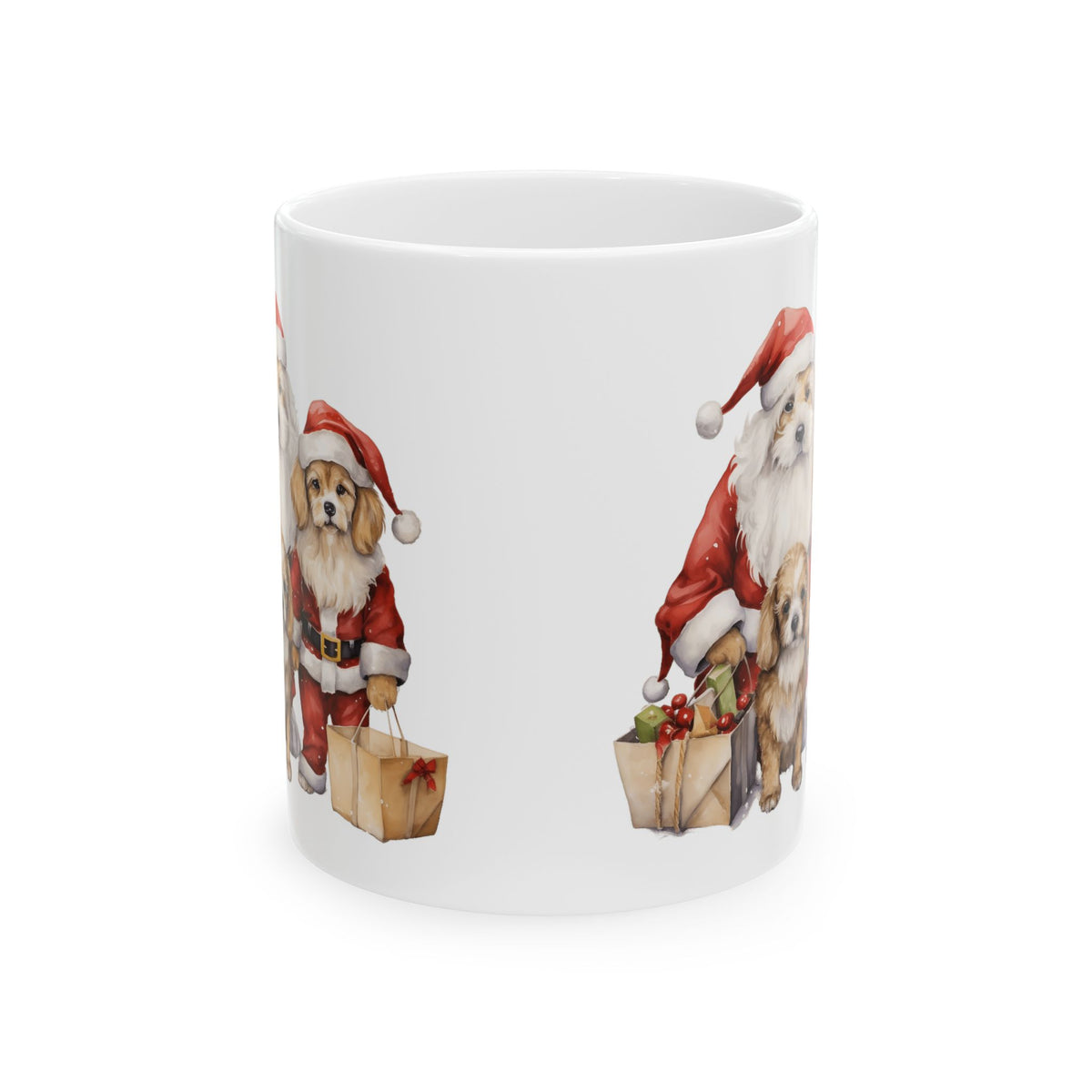 Christmas Santa Dogs Ceramic Mug 11oz  Item #38648
